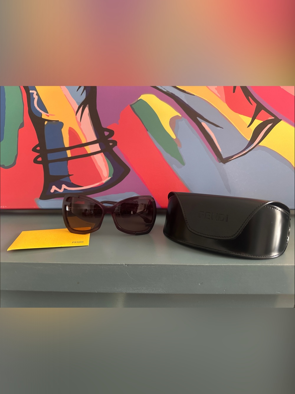 Fendi Dark Purple Frame Sunglasses with Subtle Brown Tint